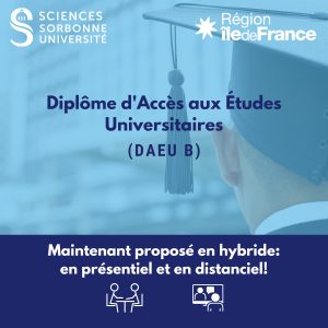 DAEU B (Diplôme d’Accès aux Études Universitaires – option scientifique) de Sorbonne Université !