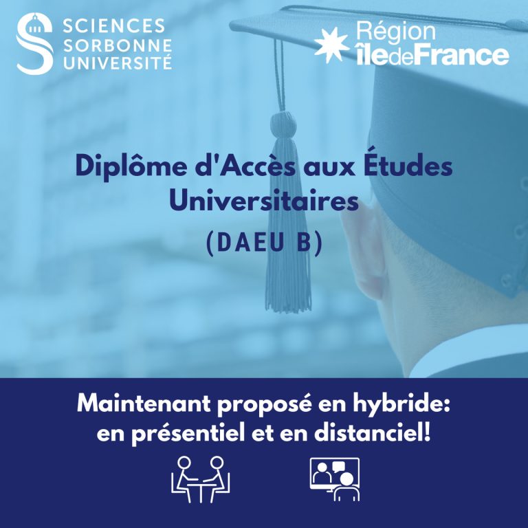 DAEU B (Diplôme d’Accès aux Études Universitaires – option scientifique) de Sorbonne Université !