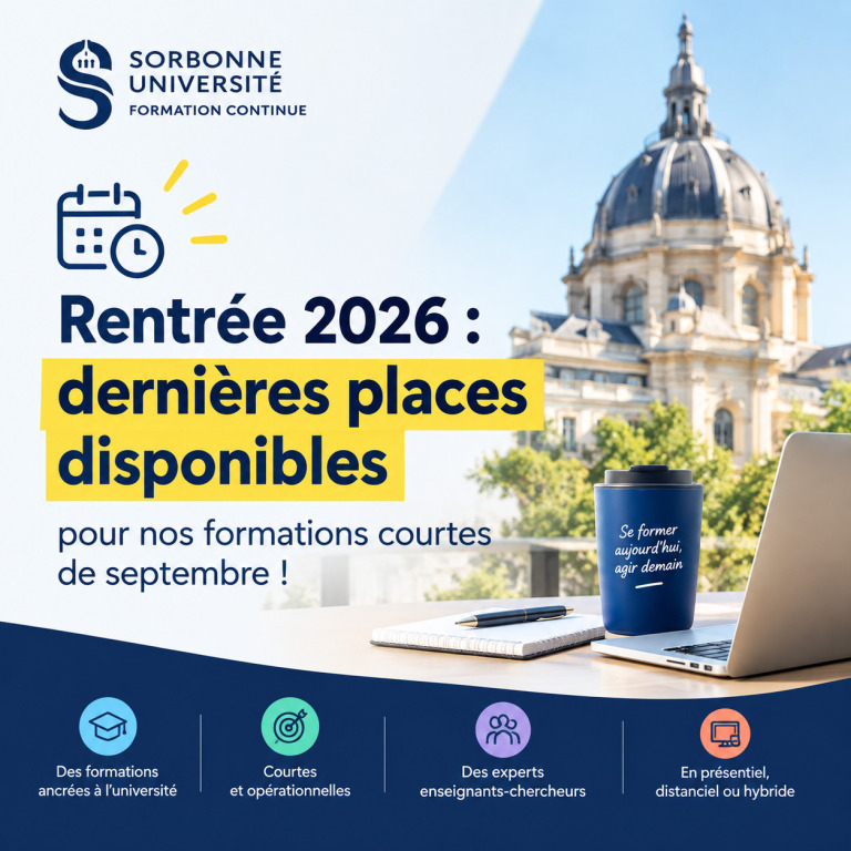 ⏳ Rentrée 2026 : dernières places disponibles pour nos formations courtes de septembre !